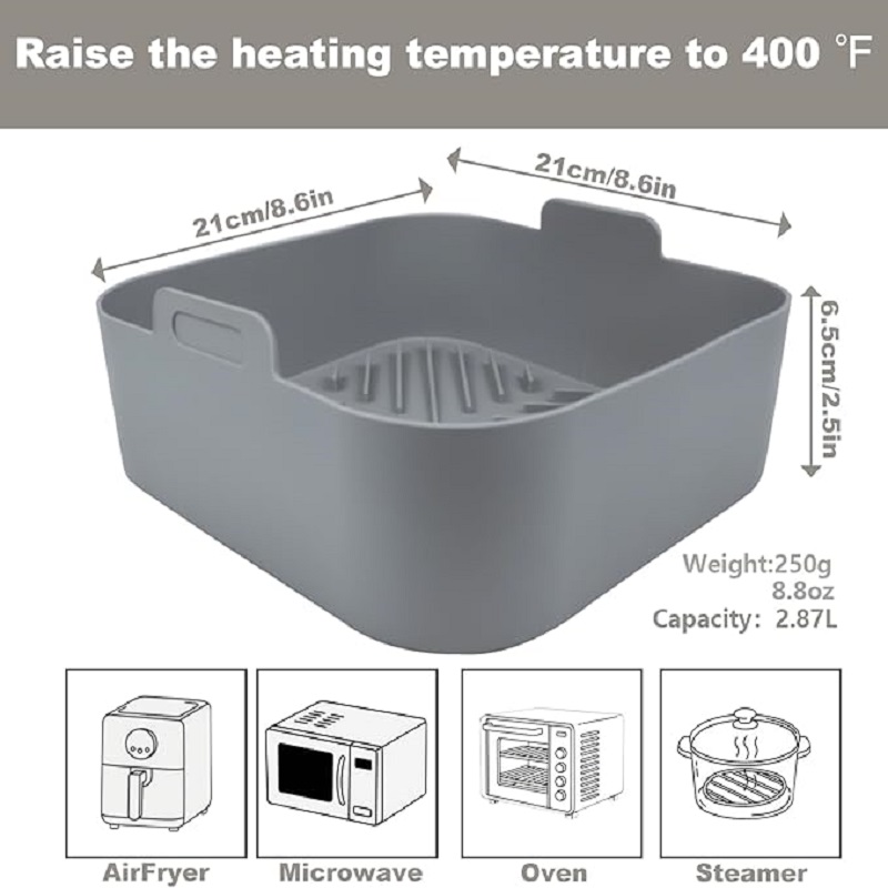 Air Fryer Silicone Pot Liner - Yapışmaz 8.2 inç Air Fryer Silikon