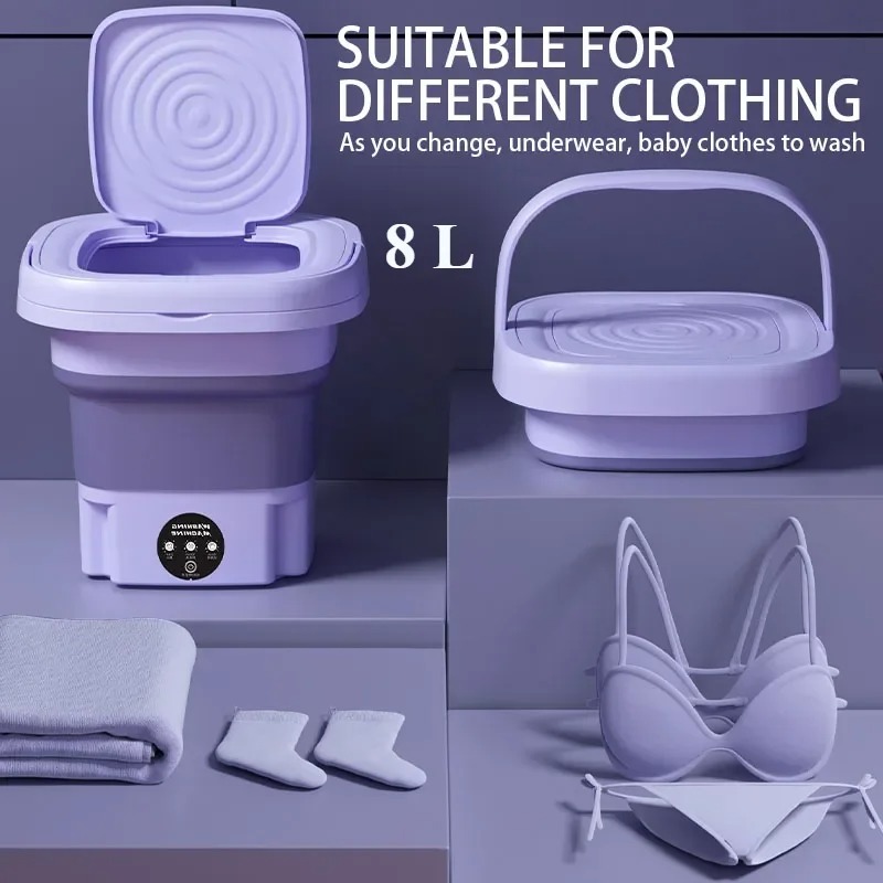 Small Appliances - 2025 Taşınabilir Mini Katlanabilir Çamaşır Makinesi,