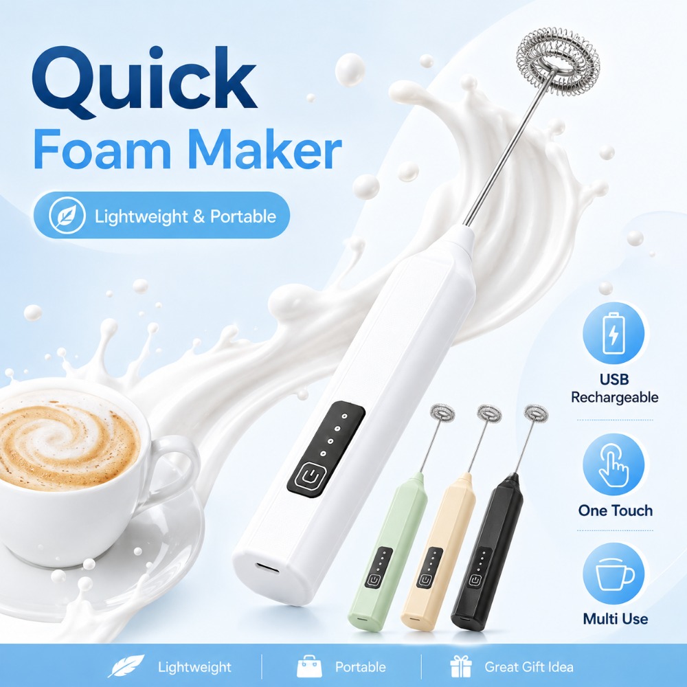 Electric Milk Frother Handheld - Süt Köpürtücü ve Yumurta Çırpıcı Elektrikli