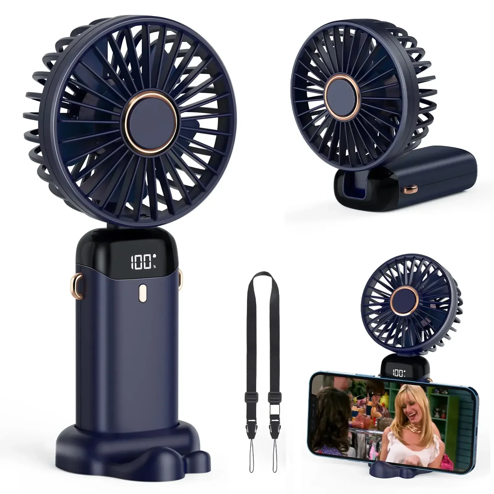 Portable Blender Usb Rechargeable - 5000 mAh El Mini Fan Kablosuz