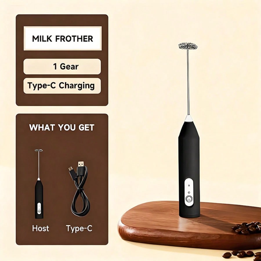Electric Milk Frother Handheld - 1'li Paket El Tipi Elektrikli Mikser,