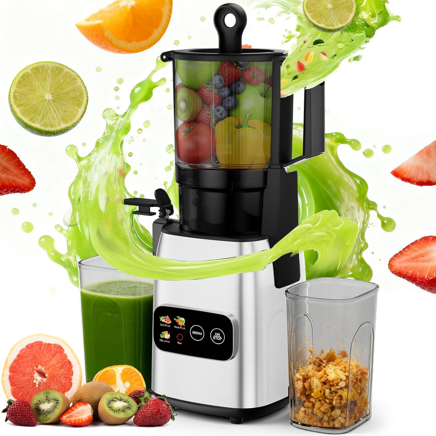 Electric Slow Juicer Cold Press - Yavaş Çiğneyen Soğuk Pres Meyve Sıkacağı,