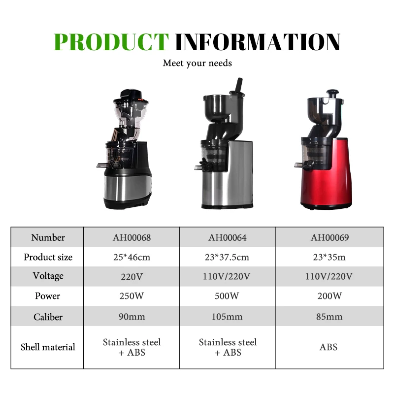 Electric Slow Juicer Cold Press - Otomatik Meyve Sıkacağı Makinesi Portakal Sıkacağı