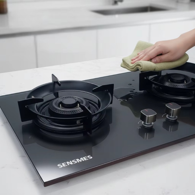 Kitchen Appliances - Siyah Temperli Cam Panel 2 Brülörlü