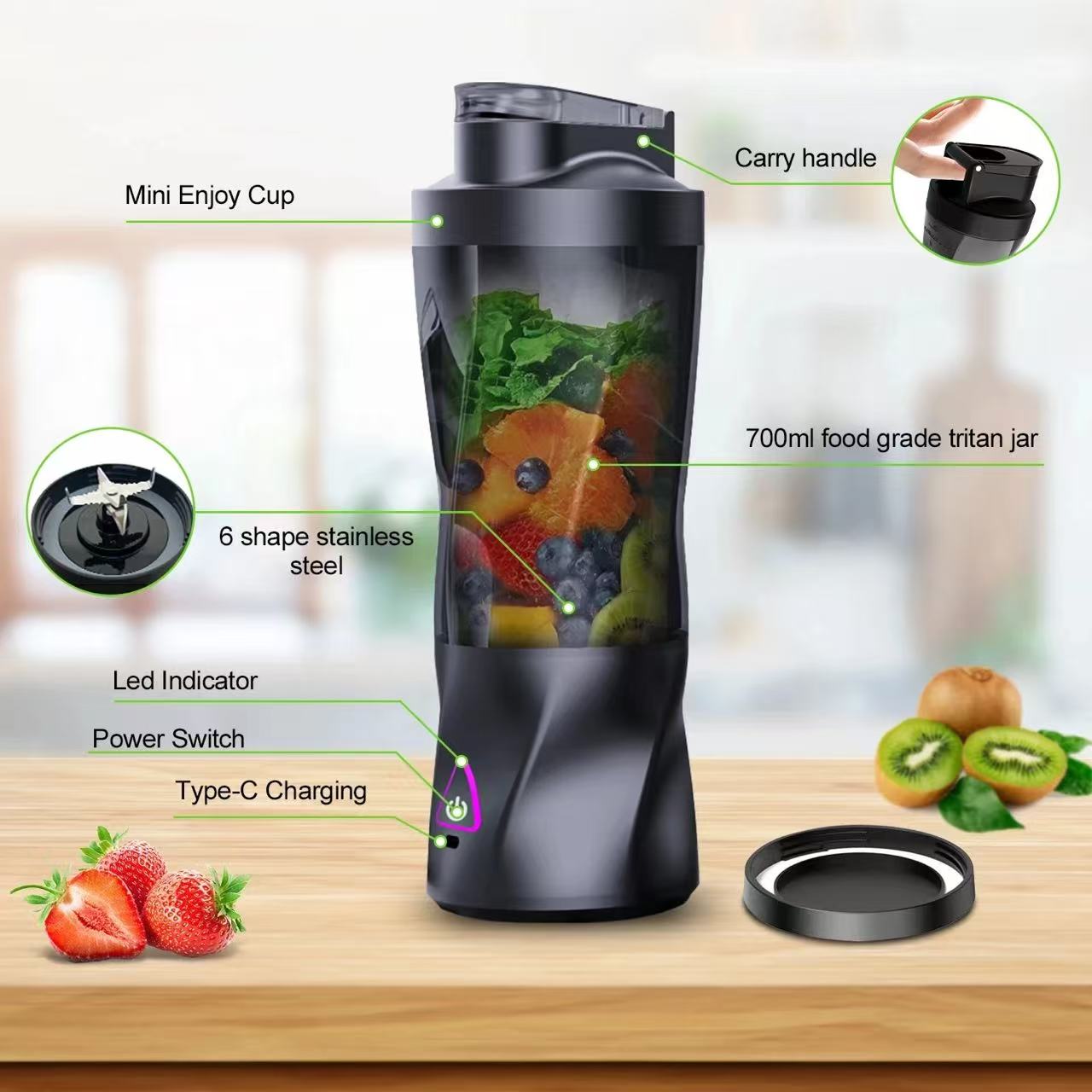 Taşınabilir Elektrikli Meyve S - Portable Blender Usb Rechargeable incelemesi ve fiyatı