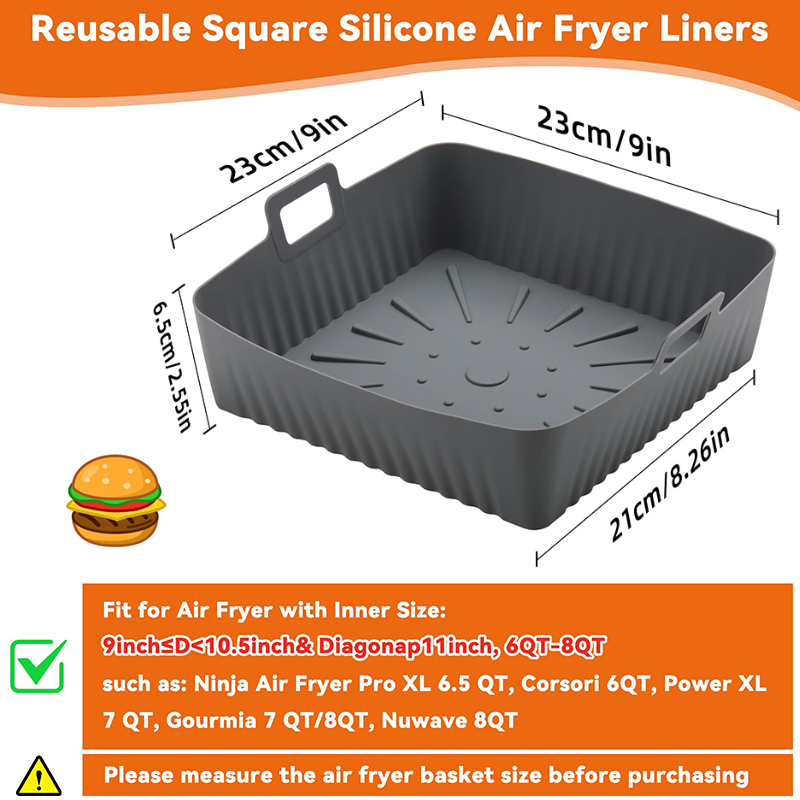 Kare Büyük Silikon Hava Fritöz - Air Fryer Silicone Pot Liner incelemesi ve fiyatı