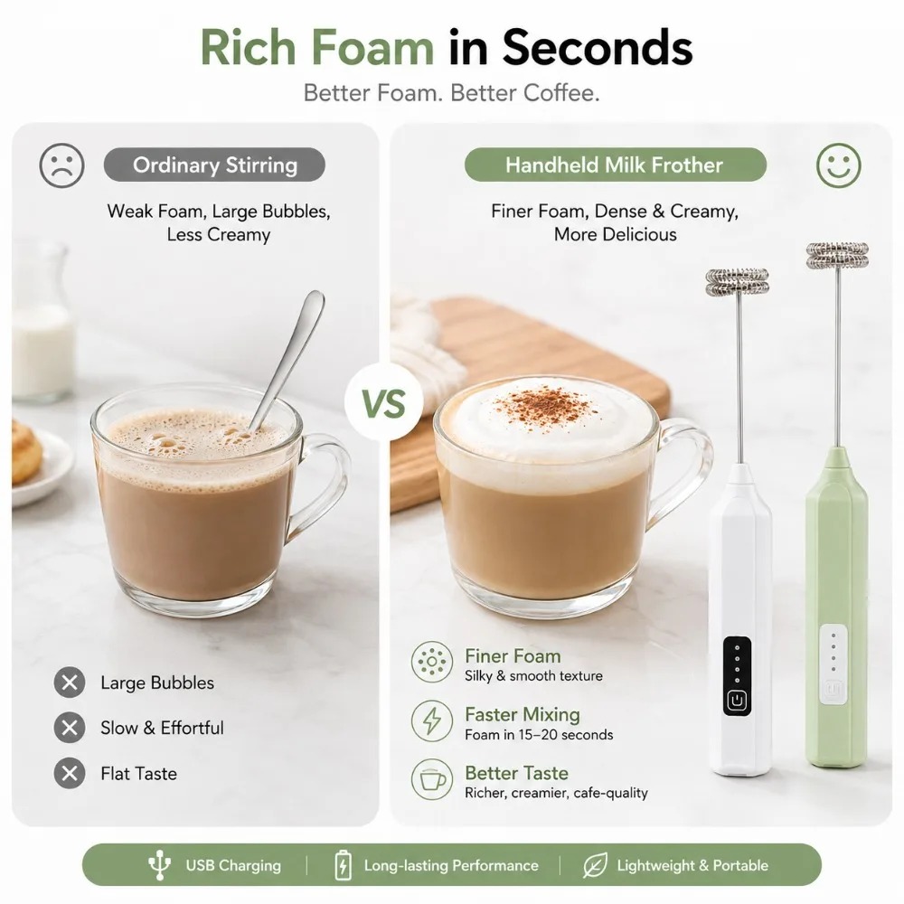 Süt Köpürtücü ve Yumurta Çırpı - Electric Milk Frother Handheld incelemesi ve fiyatı