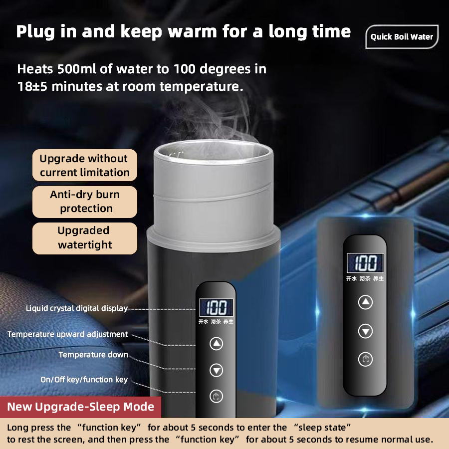 12V 24V Araba Isıtma Kupası 50 - Electric Kettle Temperature Control incelemesi ve fiyatı