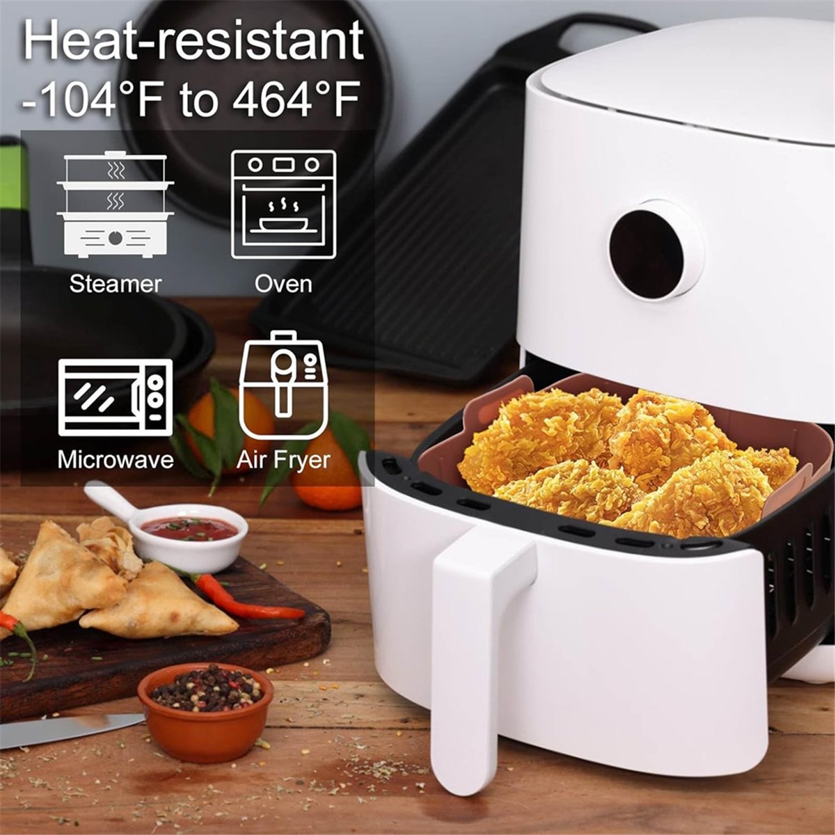 M10K 3 Adet Hava Fritöz Siliko - Air Fryer Silicone Pot Liner incelemesi ve fiyatı