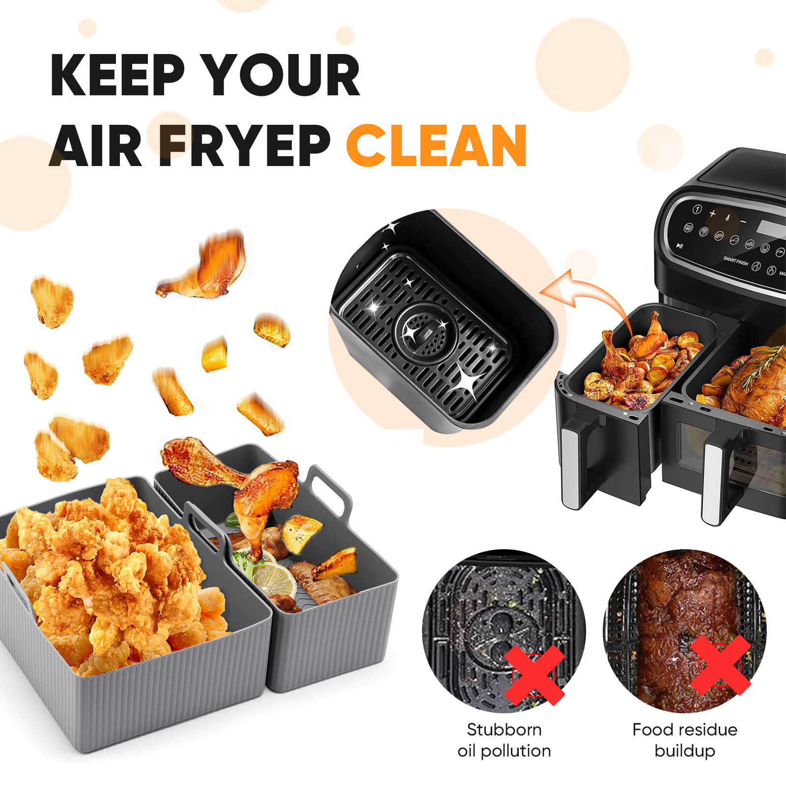 2 adet Set Silikon Hava Fritöz - Air Fryer Silicone Pot Liner incelemesi ve fiyatı